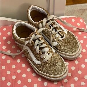 Vans Gold Glitter Kids Shoes size 13